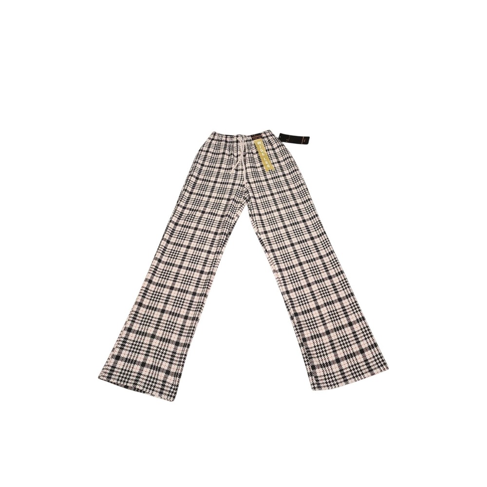 Angel Cult Brown Houndstooth Plaid Wide Leg Pants Juniors Size S